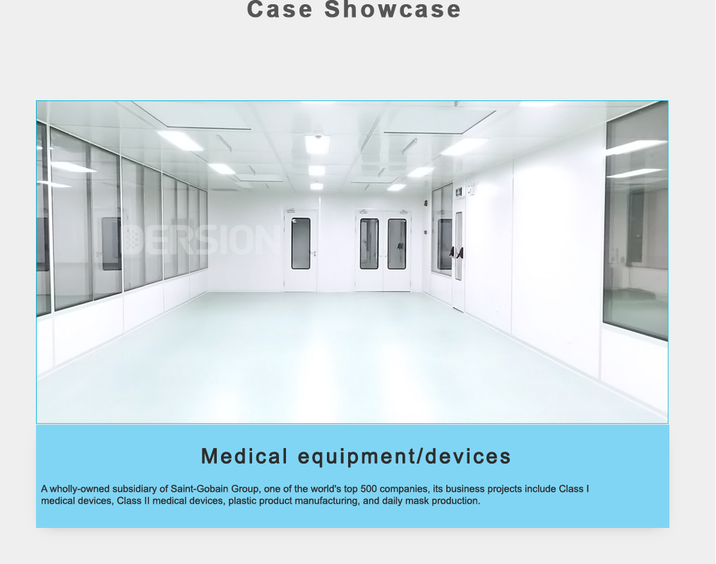 Assembled clean room, modular clean room details