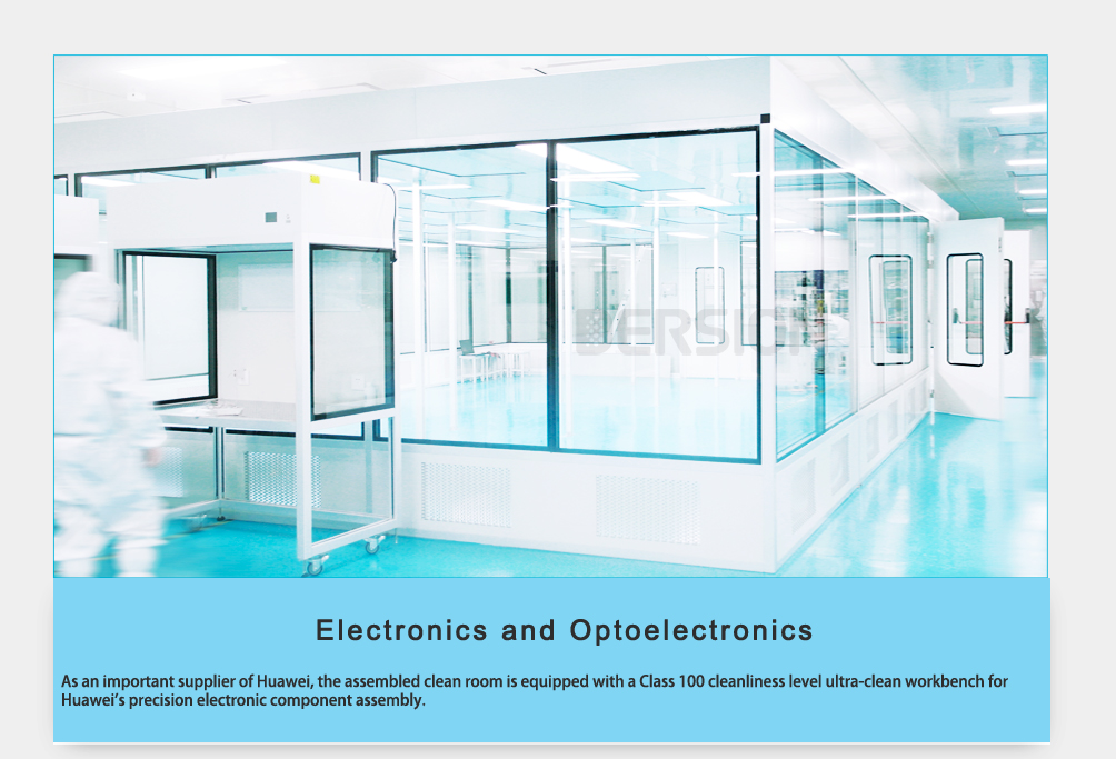 Assembled clean room, modular clean room details