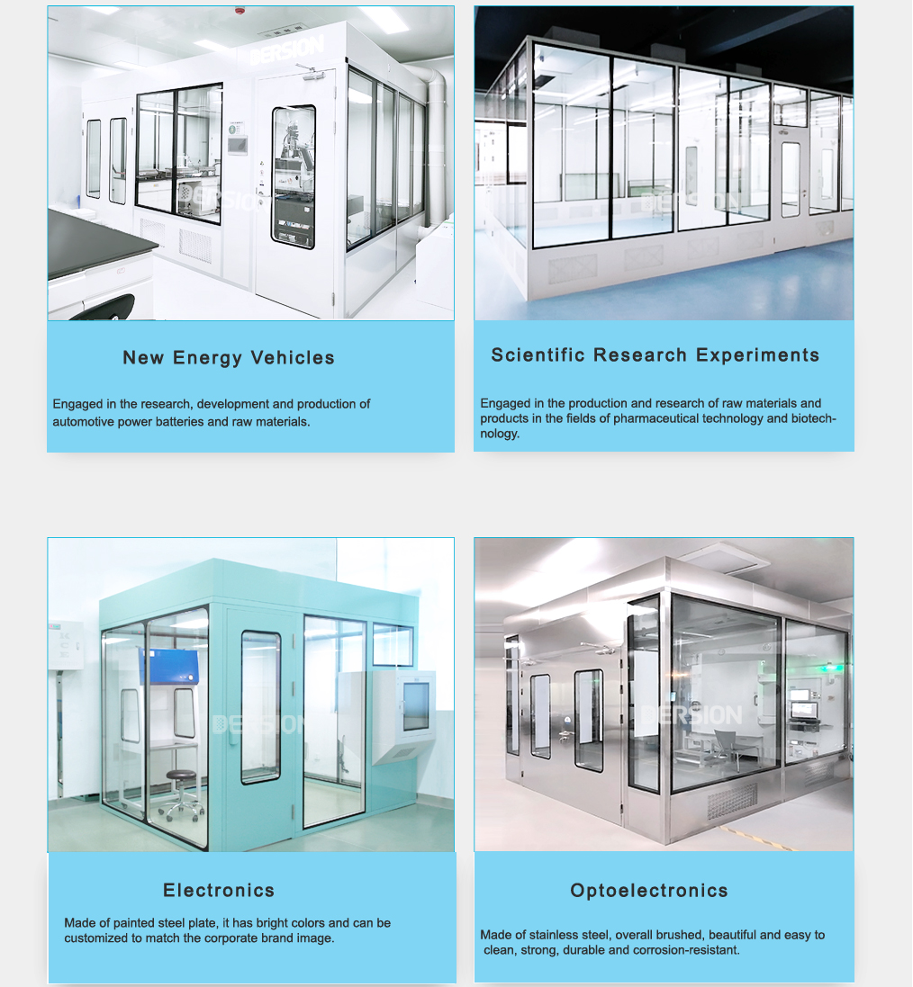 Assembled clean room, modular clean room details
